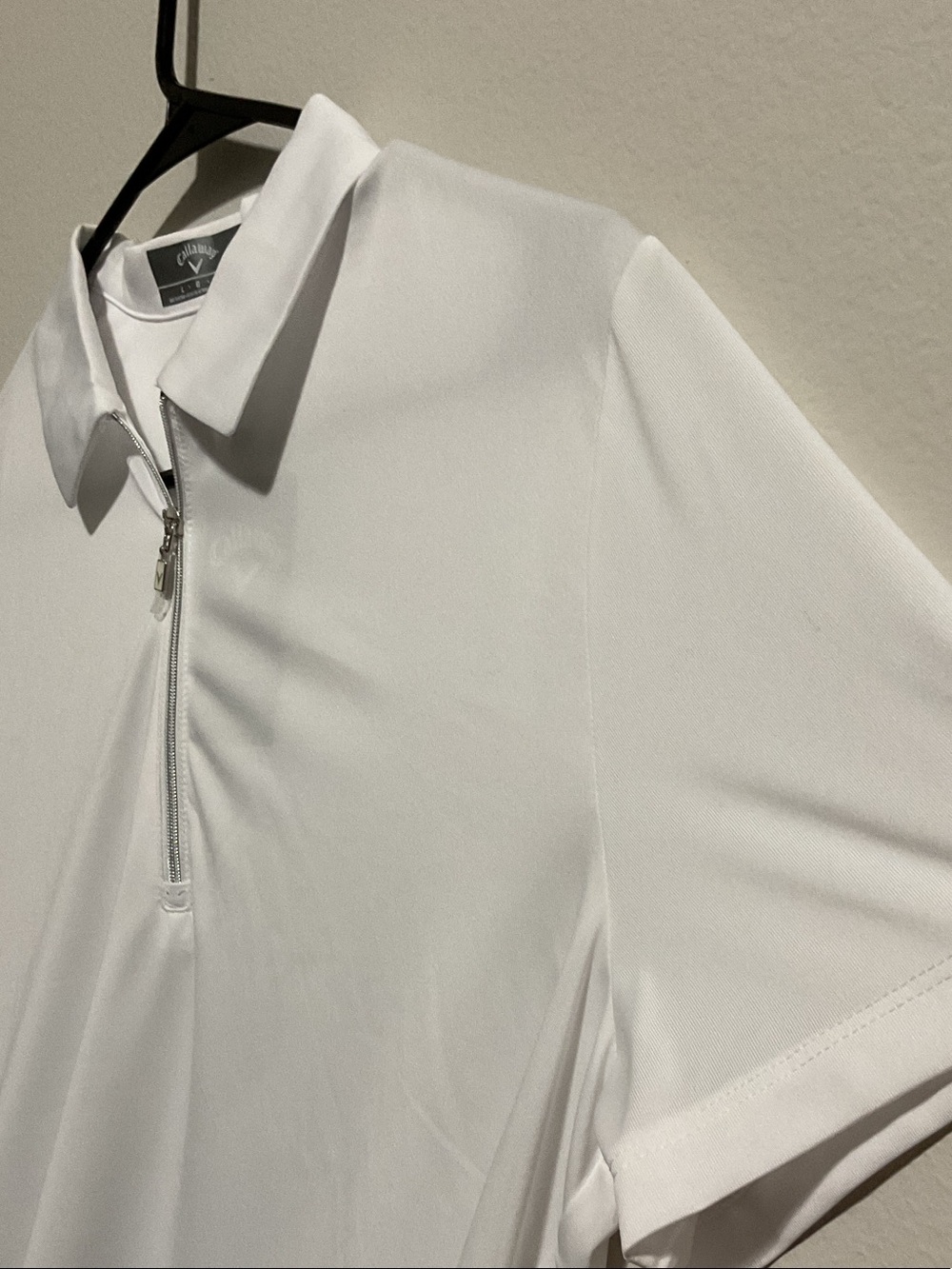 Callaway Women’s 1/4 Zip Heather Polo Golf Shirt- White- Size L - Picture 8 of 9